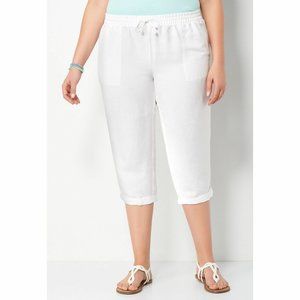 NWT Christopher & Banks White Linen Capris